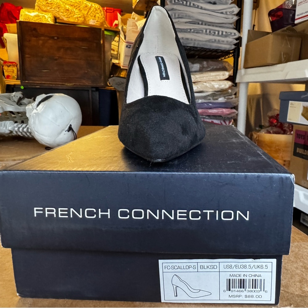 French Connection Black Suede Heels